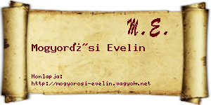Mogyorósi Evelin névjegykártya