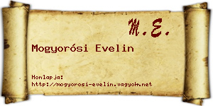 Mogyorósi Evelin névjegykártya